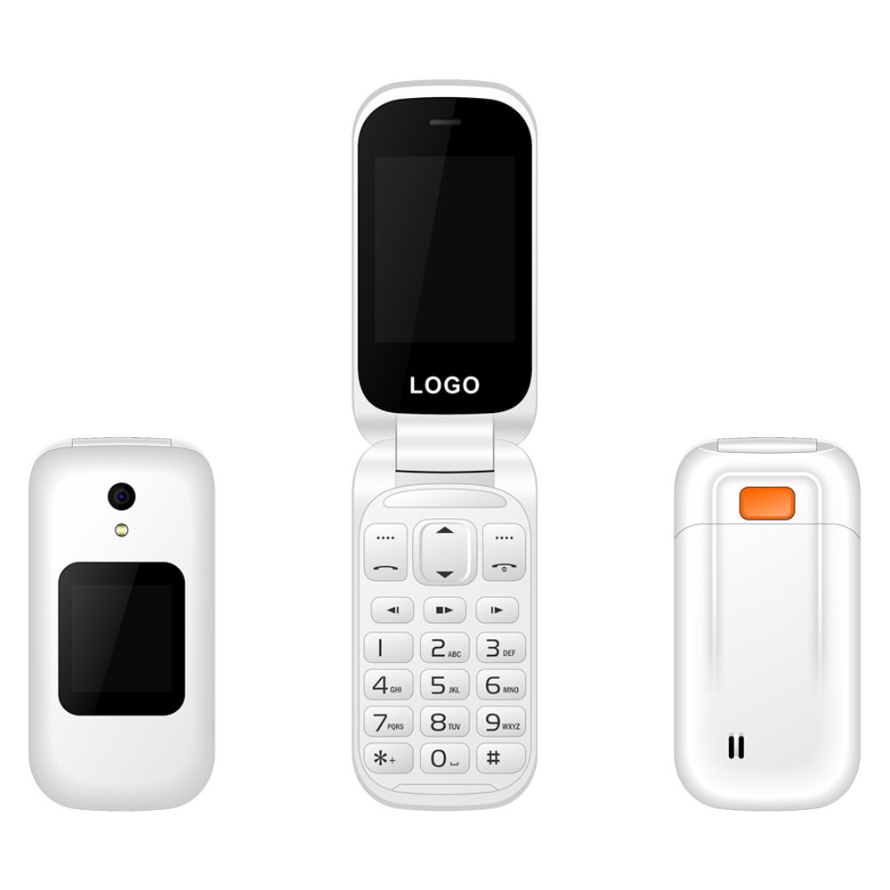 China New Model C300W Dual-SIM Dual-Screen WCDMA Keypad Flip Cellphone 3G with 0.3MP Camera
